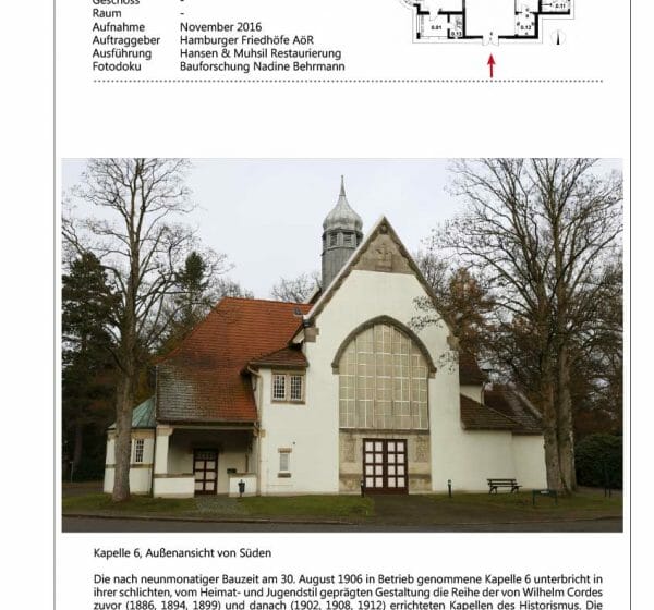 Fotodokumentation mit Angabe des Fotostandorts und Beschreibung